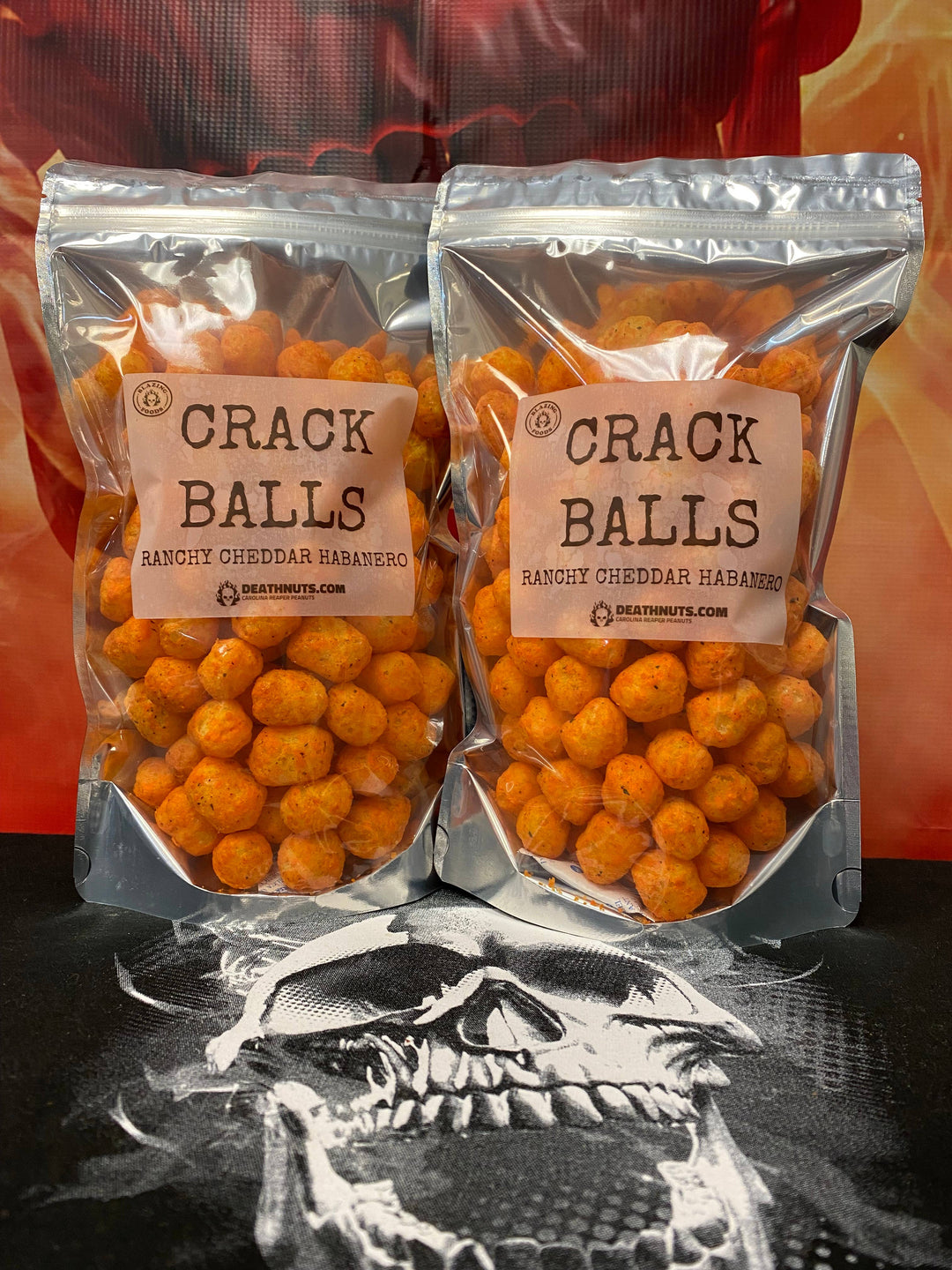 Blazing Foods Crack Balls - Carolina Reaper Ranch Spicy Puffed Snack