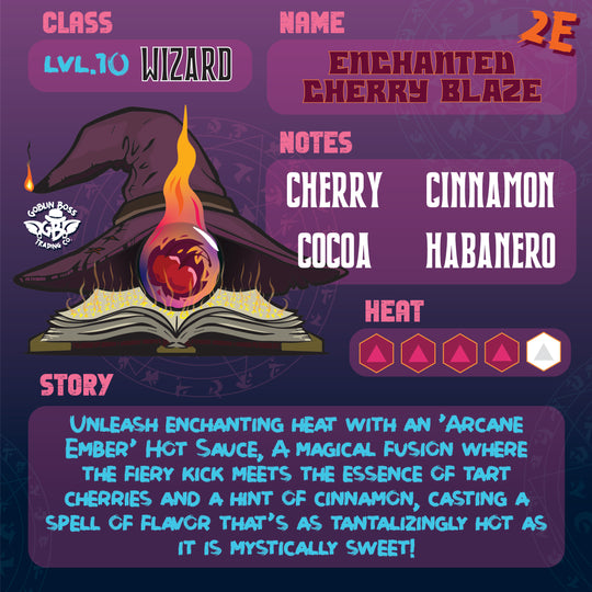 Goblin Boss Wizard's Enchanted Cherry Blaze Hot Sauce