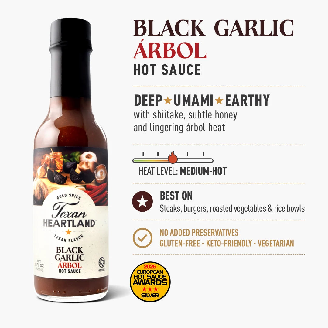 Texan Heartland Black Garlic Arbol Hot Sauce