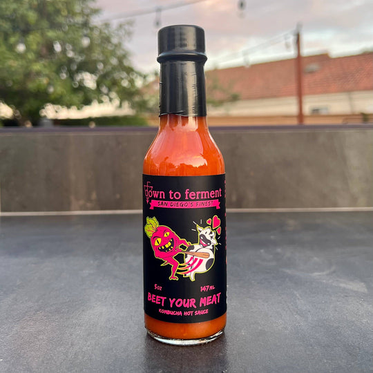 Down to Ferment Beet Your Meat Hot Sauce